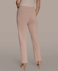 Donna Karan New York Women's Mid Rise Knit Straight Ankle Sweater Pants