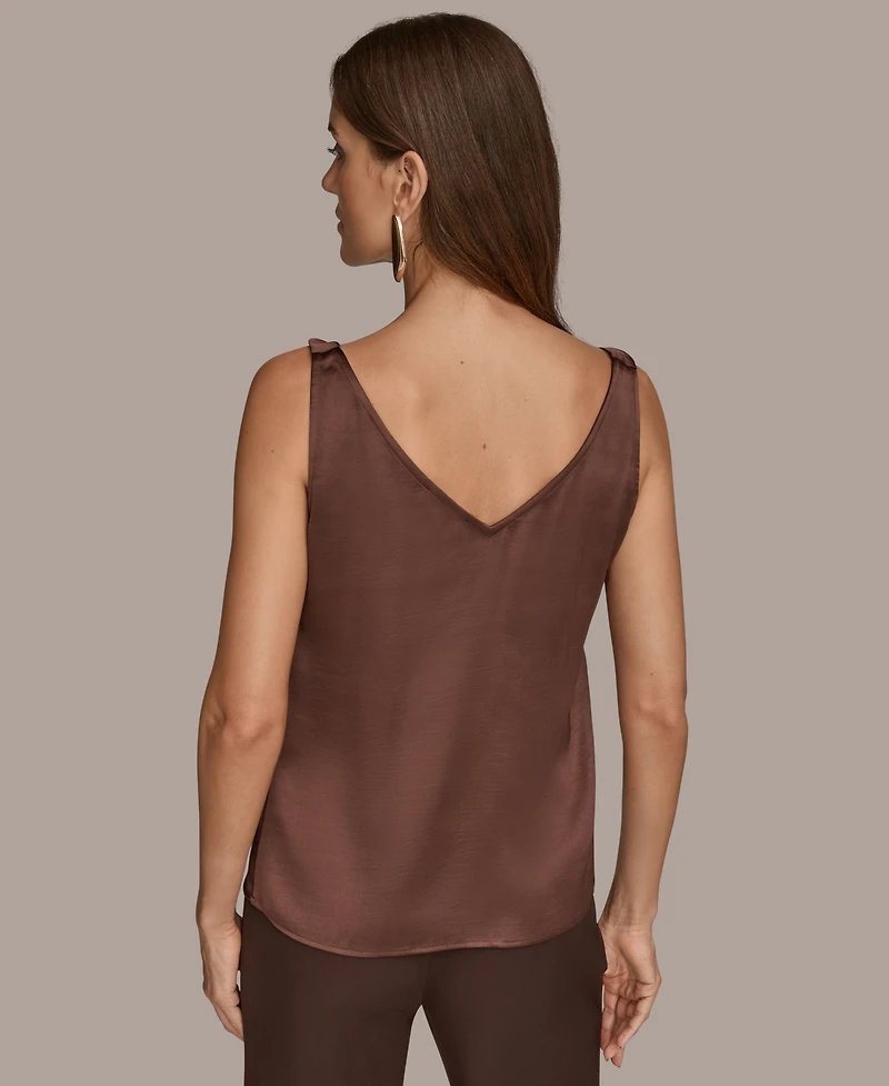 Donna Karan New York Women's Charmeuse Cowl Neck Tank Top
