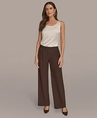 Donna Karan New York Women's Petites High Waist Wide Leg Pants, Regular & Petite