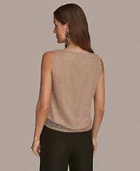 Donna Karan New York Women's Petites Sleeveless Boat Neck Tank Top, Regular &