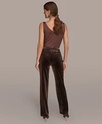 Donna Karan New York Women's Velvet Straight Leg Pants