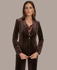 Donna Karan New York Women's Velvet One Button Jacket