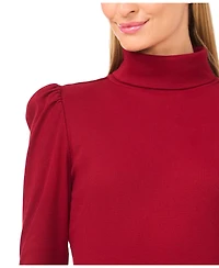 CeCe Women's Puff-Shoulder Long-Sleeve Turtleneck Top