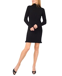 CeCe Women's Turtle Neck Ribbed Sweater Dress