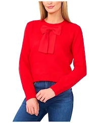 CeCe Women's Bow-Trim Crewneck Sweater