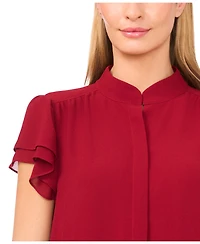 CeCe Women's Double Flutter Short Sleeves Top