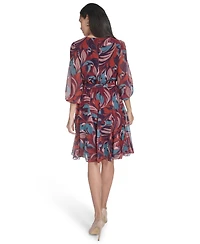 Jessica Howard Petite Printed Fit and Flare Chiffon Dress