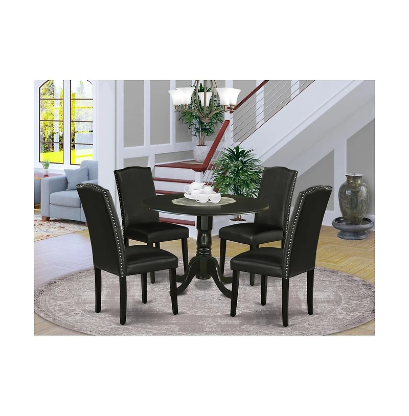 East West Furniture Dining Room Set Black