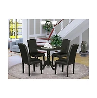 East West Furniture Dining Room Set Black