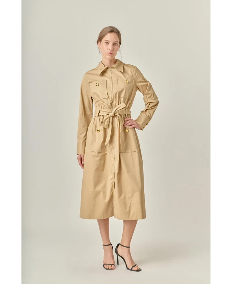 English Factory Women's Big Pocket Midi Dress