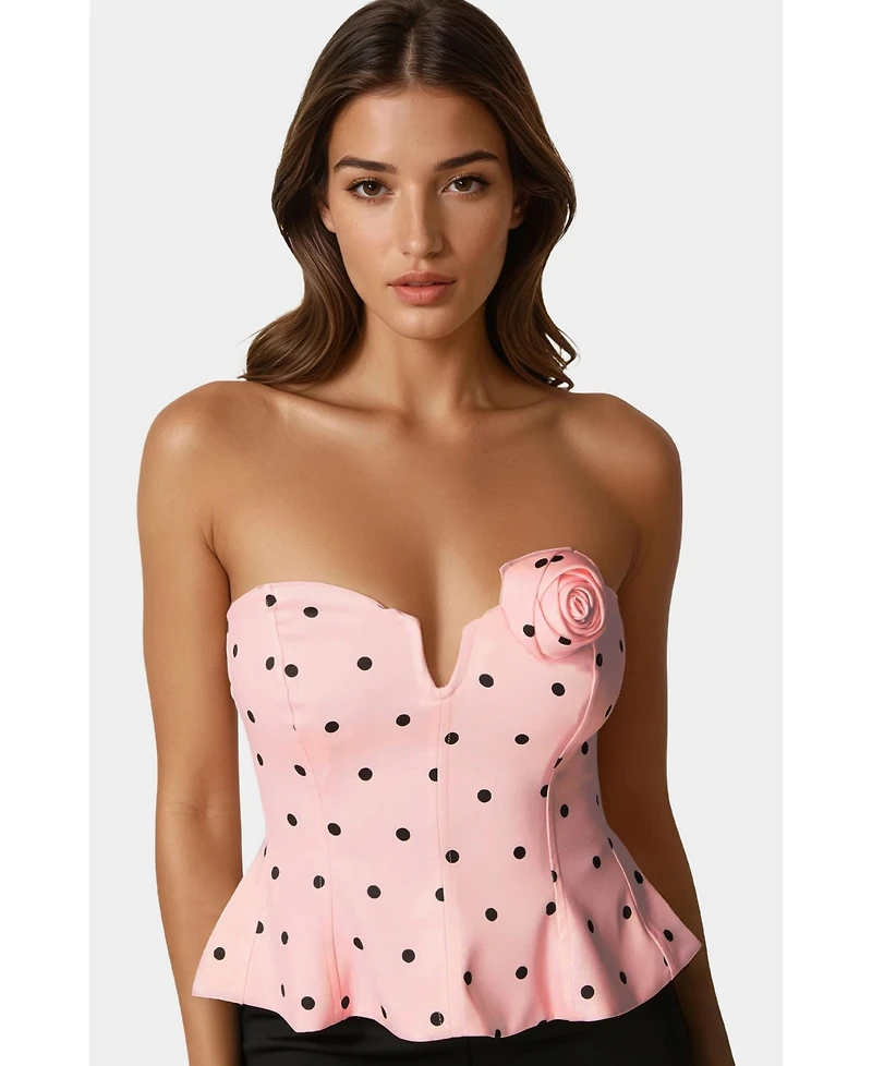 Bebe Women's Rosette Satin Corset