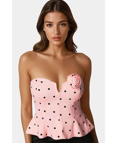 Bebe Women's Rosette Satin Corset