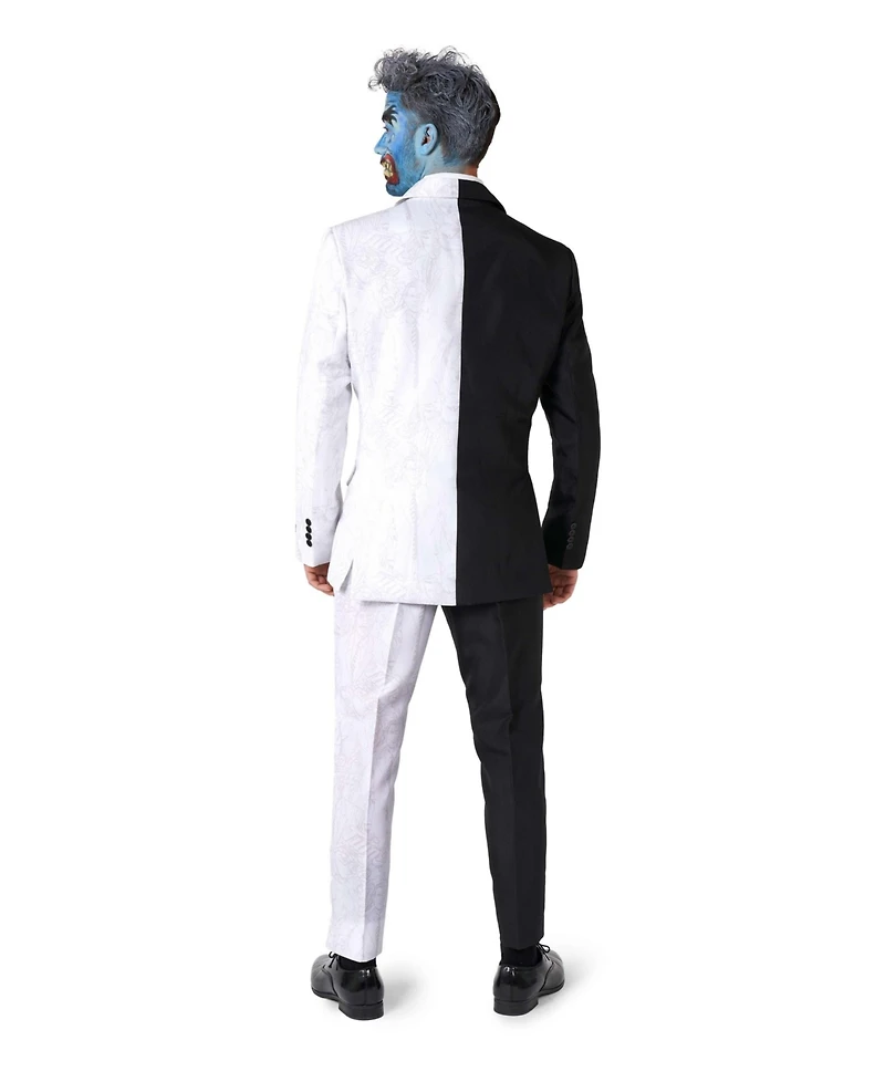Suitmeister Men's Halloween Costume - Official Two Face Dc Characters Slim Fit Suit Black and White
