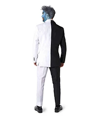 Suitmeister Men's Halloween Costume - Official Two Face Dc Characters Slim Fit Suit Black and White