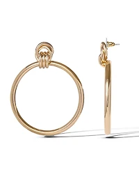 Jessica Simpson Oversized Gold Circle Drop Earrings