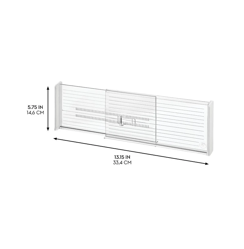 iDesign Recycled Plastic Adjustable Drawer Dividers - Set of 2 - Clear