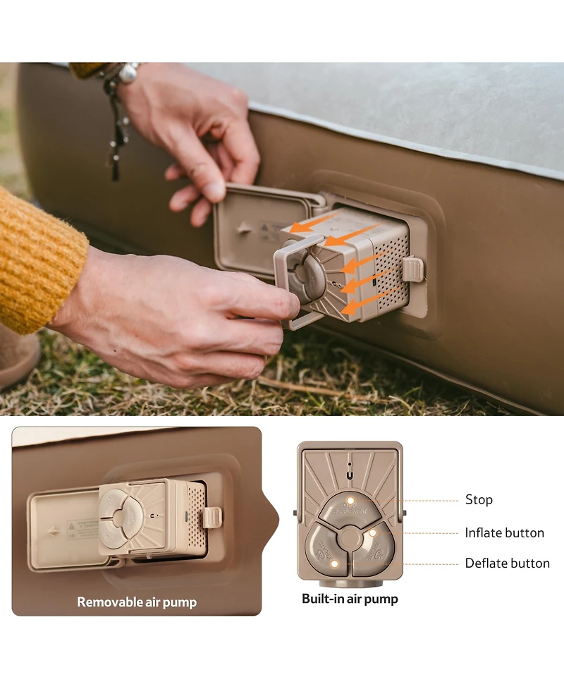 Naturehike 1/2/3 Person Self-Inflating Camping Air Mattresses,3 sizes Thick-Portable Lightweight Unmute-Sleeping Mat with Built-in Inflation Pump