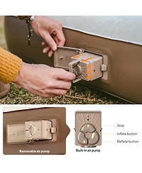 Naturehike 1/2/3 Person Self-Inflating Camping Air Mattresses,3 sizes Thick-Portable Lightweight Unmute-Sleeping Mat with Built-in Inflation Pump