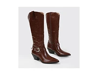 Berness Tristen Croco-Print Western Boots