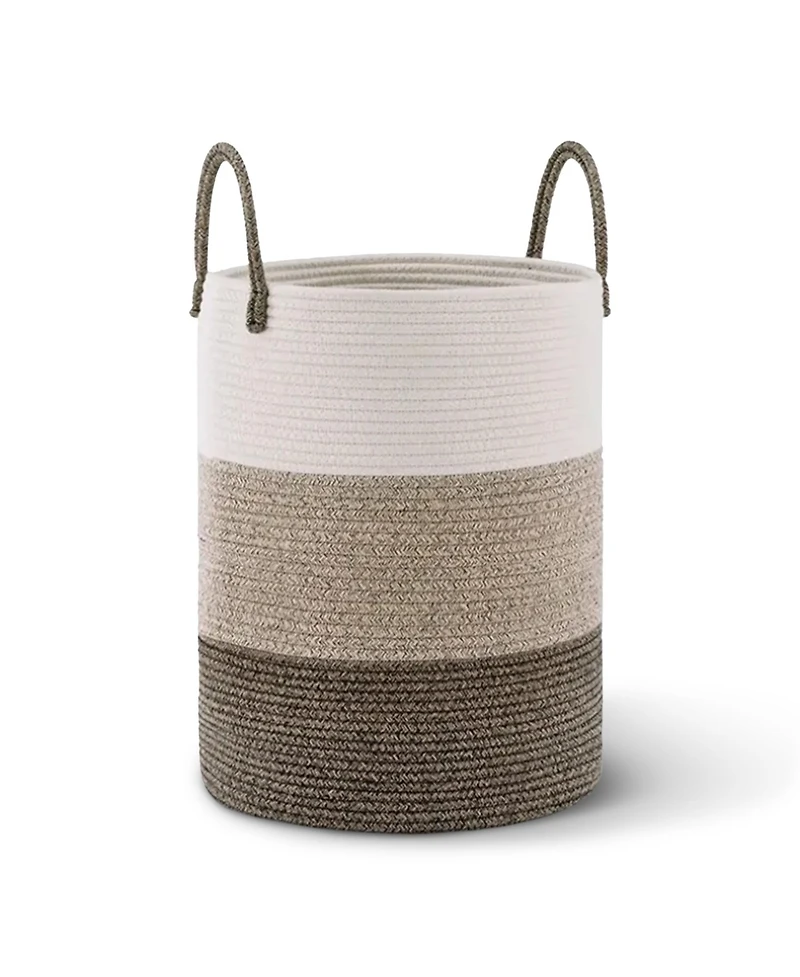 Cheer Collection Large Laundry Hamper (15x19.7") - 3 Tone Tan