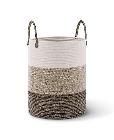 Cheer Collection Large Laundry Hamper (15x19.7") - 3 Tone Tan