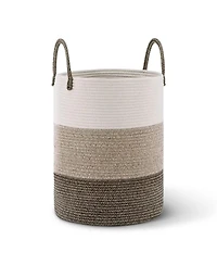 Cheer Collection Large Laundry Hamper (15x19.7") - 3 Tone Tan