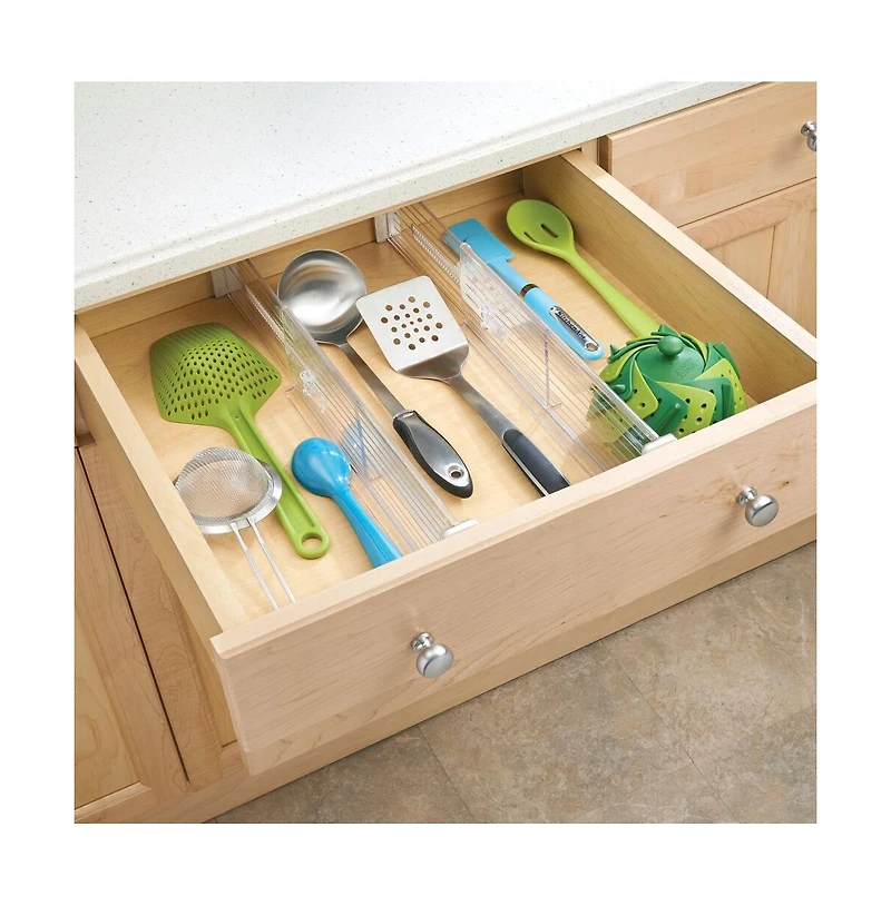 iDesign Expandable Plastic Deep Drawer Dividers - Set of 2