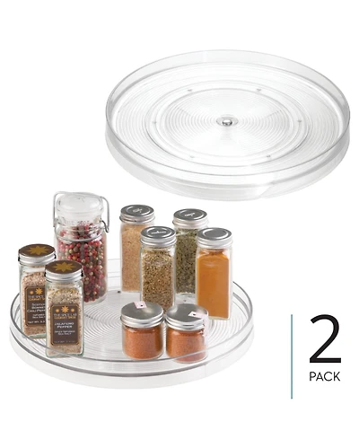 iDesign 11-Inch Round Lazy Susan Organizer - Set of 2 - Clear