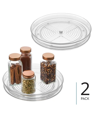 iDesign 9-Inch Round Lazy Susan Organizer - Set of 2 - Clear