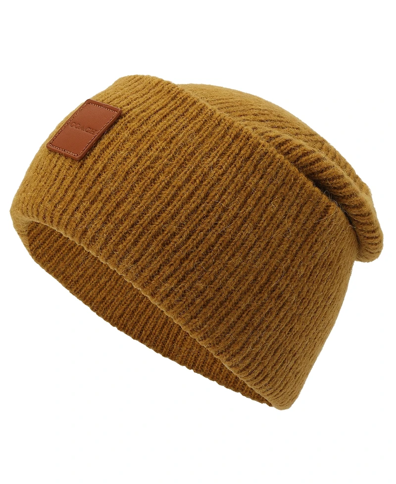 Coach Men's Leather Patch Bean Hat