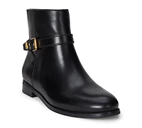 Lauren Ralph Women's Brooke Ii Stacked Leather Heel Booties