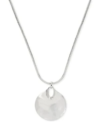 Robert Lee Morris Soho Silver-Tone Hammered Disc Pendant Necklace