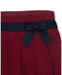 Hope & Henry Little and Big Girls' Organic Brushed Cotton Pleated Skirt with Bow