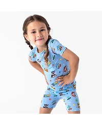 Bellabu Bear Unisex Paw Patrol: Varsity Blue Kids 2-Piece Short Sleeve & Shorts Pajama Set