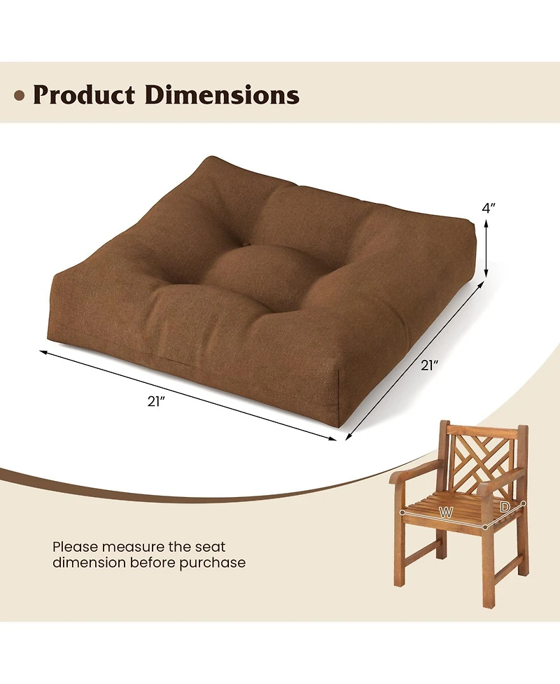 Gymax Set of 21'' x Chair Seat Cushion Pads Patio