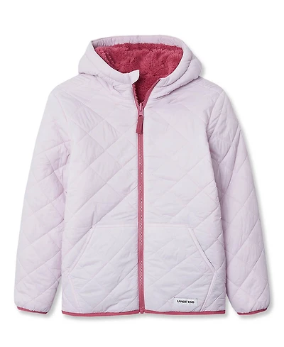 Lands' End Girls FeatherFree Reversible High Pile Insulated Jacket