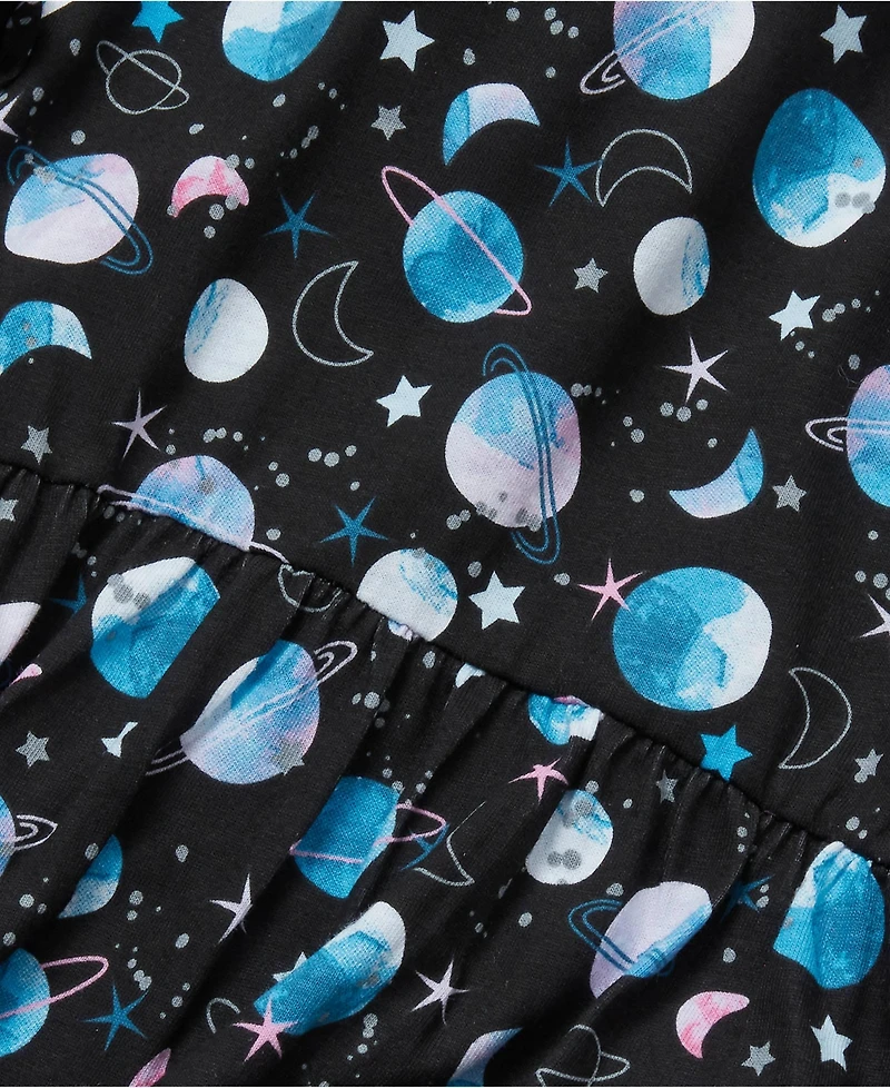 Lands' End Girls Long Sleeve Gathered Waist Jersey Dress