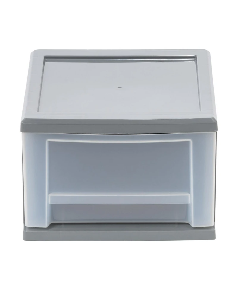 Iris Usa 6.5 Quart Gray Stackable Drawer, 5 Pack