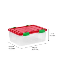 Iris Usa 30 Qt. Plastic Storage Bins with Sealed Lids, Holiday Gasket Box, Airtight Containers 2Pk