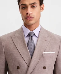 Calvin Klein Men's Slim-Fit Double-Breasted Linen-Blend Suit Separates Jacket