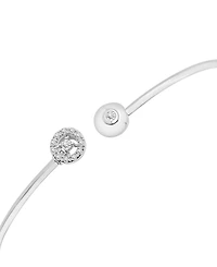 Diamond Halo Cuff Bangle Bracelet (1/10 ct. t.w.) 10k Gold, Created for Macy's