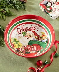 Certified International Santa's Retro Christmas Serving Platter