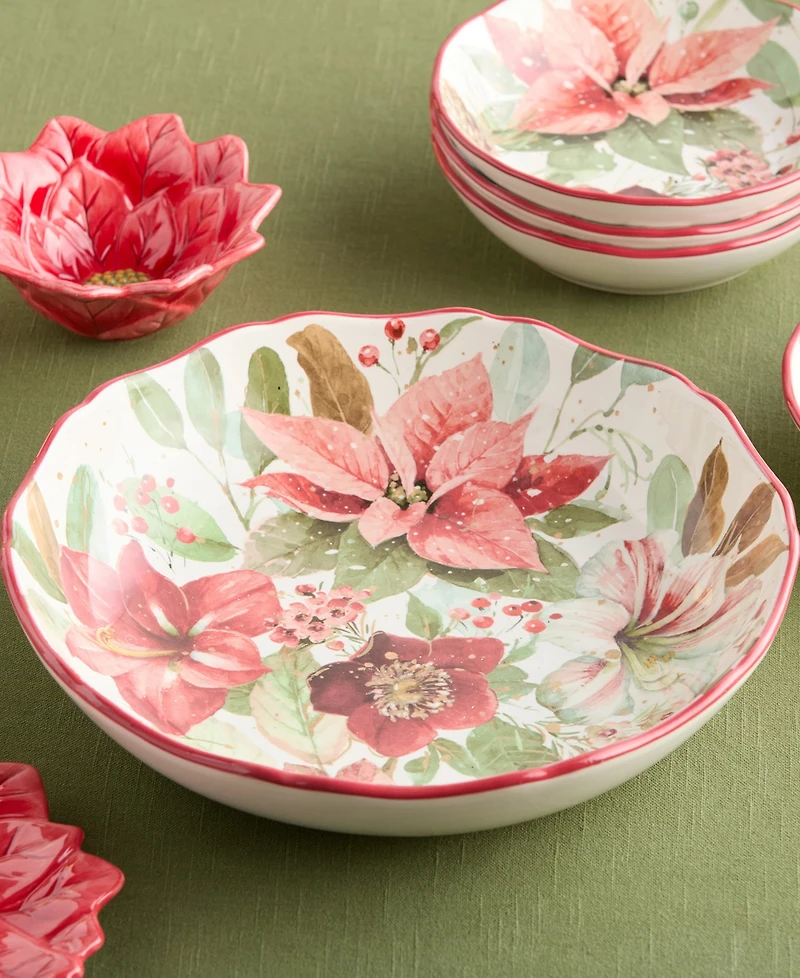 Certified International Winter Blooms Serving Bowl