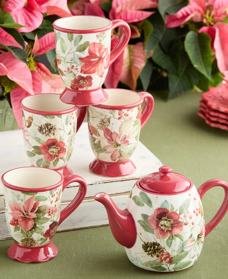 Certified International Winter Blooms Teapot