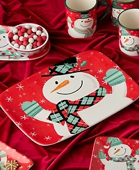 Certified International Christmas Whimsy Snowman Rectangular Platter