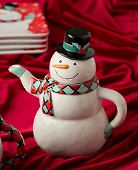 Certified International Christmas Whimsy Snowman 3-d Teapot