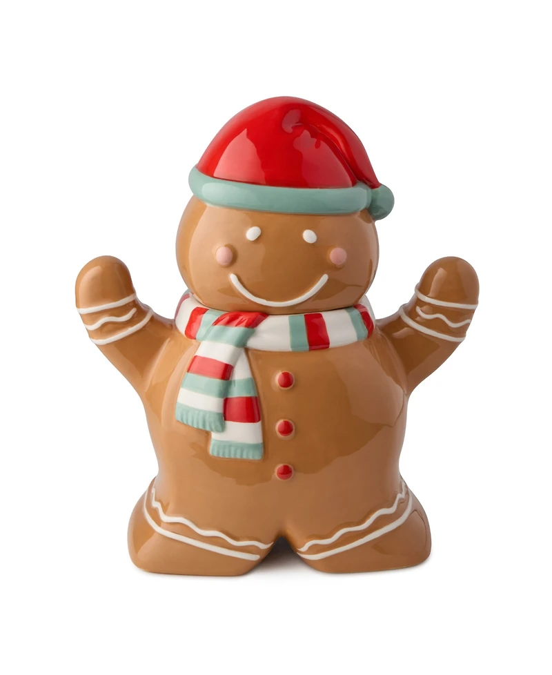 Certified International Christmas Whimsy Gingerbread 3-d Cookie Jar
