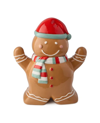 Certified International Christmas Whimsy Gingerbread 3-d Cookie Jar