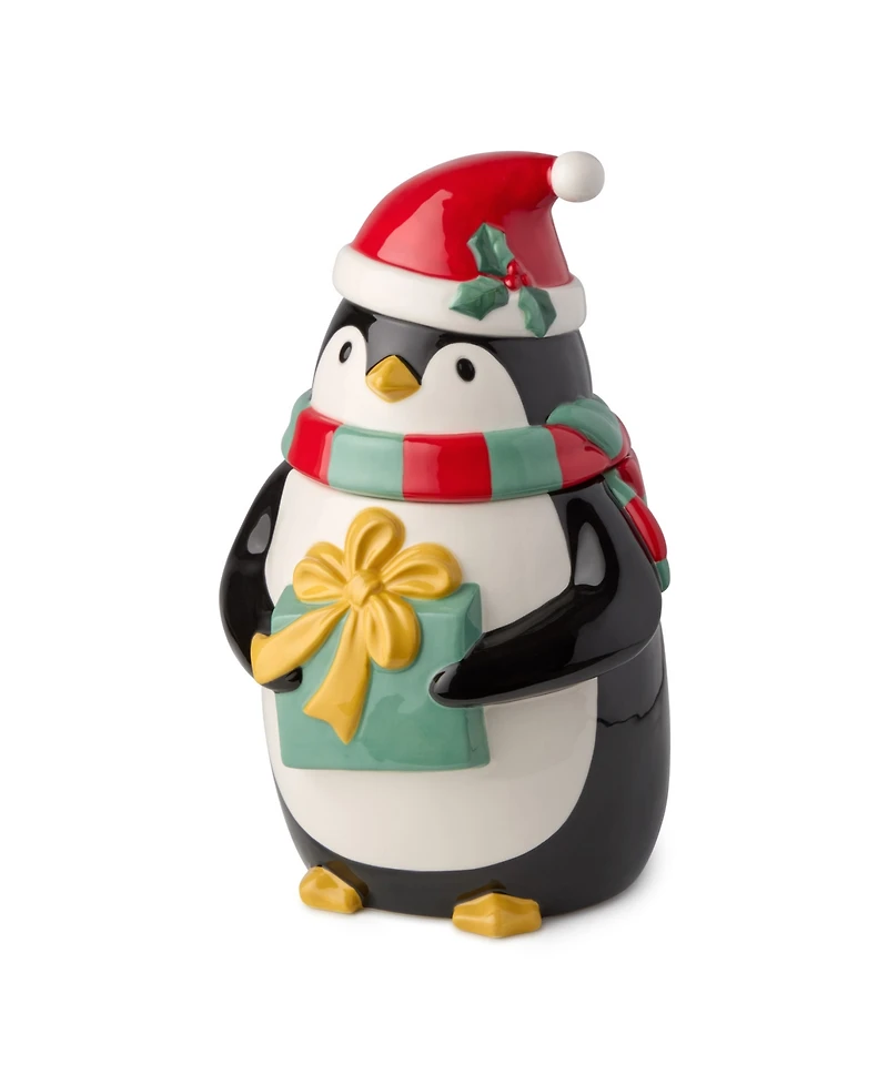 Certified International Christmas Whimsy Penguin 3-d Cookie Jar