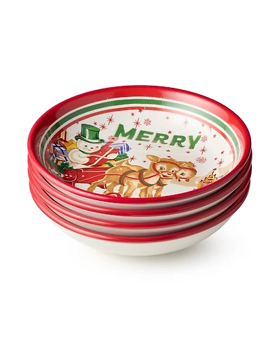 Certified International Santa's Retro Christmas Soup Bowls, Set of 4